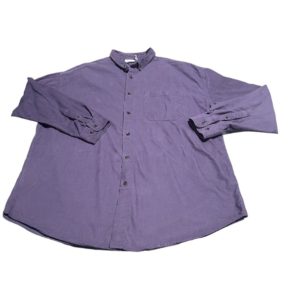 new asos design 100% cotton corduroy purple button down men’s 2xl - Picture 1 of 6